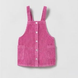 Zara Pink Corduroy Button-Up Dress